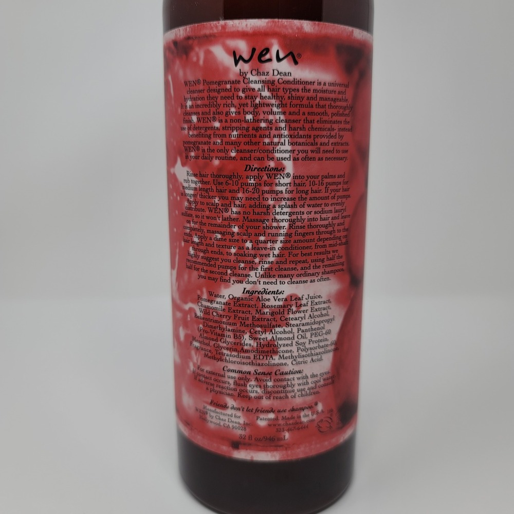 WEN by Chaz Dean Pomegranate Cleansing Conditioner 32 fl oz w/ Pump New Sealed - Picture 3 of 4